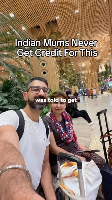 Pavan and his mum at the airport: Indian mums never get credit for this