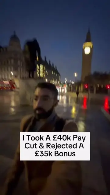 Pavan by Big Ben at night: I took a £40k pay cut and rejected a £35k bonus