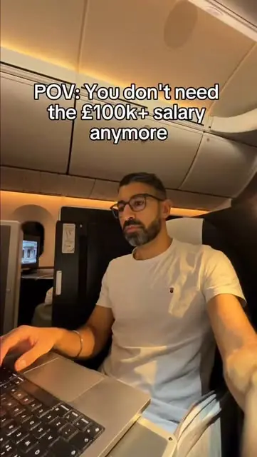 Pavan working on a plane: you don’t need the £100k+ salary anymore